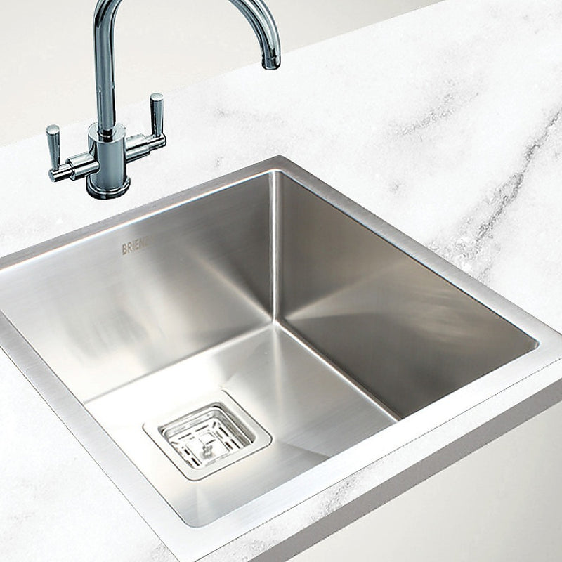 430x455mm Handmade 1.5mm Stainless Steel Undermount / Topmount Kitchen Sink with Square Waste