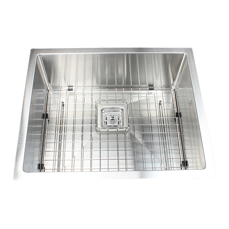 430x455mm Handmade 1.5mm Stainless Steel Undermount / Topmount Kitchen Sink with Square Waste