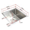 430x455mm Handmade 1.5mm Stainless Steel Undermount / Topmount Kitchen Sink with Square Waste