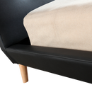 Double PU Leather Deluxe Bed Frame Black