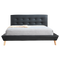 Double PU Leather Deluxe Bed Frame Black