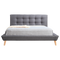 Queen Linen Fabric Deluxe Bed Frame Grey