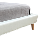 Queen PU Leather Deluxe Bed Frame White