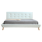 King PU Leather Deluxe Bed Frame White