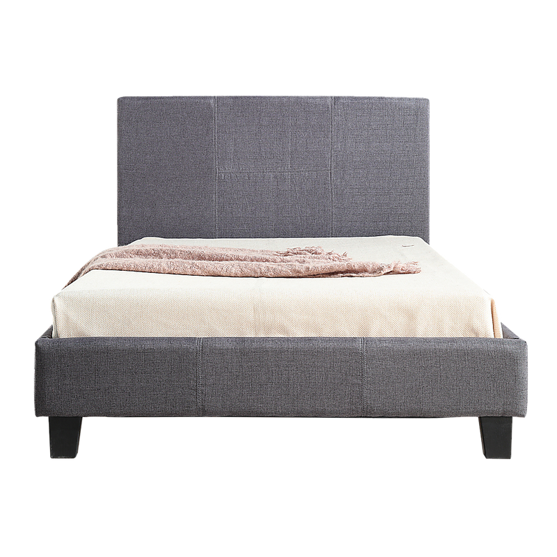 King Single Linen Fabric Bed Frame Grey