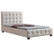 King Single Linen Fabric Deluxe Bed Frame Beige