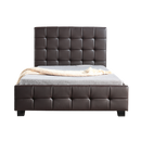 King Single PU Leather Deluxe Bed Frame Brown