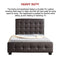 King Single PU Leather Deluxe Bed Frame Brown