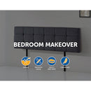 Linen Fabric King Bed Deluxe Headboard Bedhead - Grey