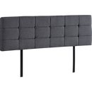 Linen Fabric King Bed Deluxe Headboard Bedhead - Grey