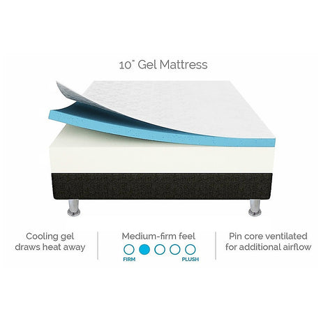Palermo King Single 25cm Gel Memory Foam Mattress - Dual-Layered - CertiPUR-US Certified