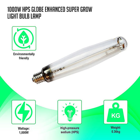 1000W HPS Globe Enhanced Super Grow Light Bulb Lamp