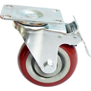 4 x 4" Heavy Duty PU Swivel Castor Wheels With Brake