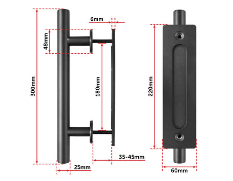Carbon Steel Door Handle & Flush Pull Wood Door Gate Hardware 12