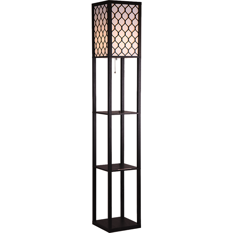 Shelf Floor Lamp - Shade Diffused Light Source with Open-Box Shelves