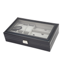 6+3 Grid Watch Sunglass Eyeglasses Display Box Case Storage Organizer PU Leather