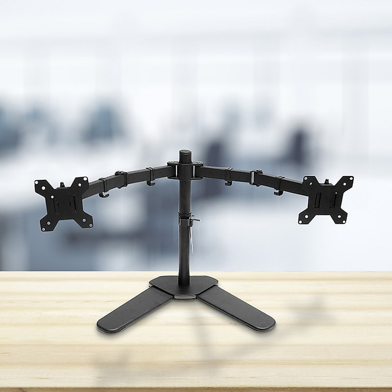 13-27" Dual Screen Monitor Stand TV Bracket Computer Display Desk Mount Holder"