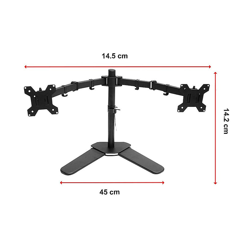 13-27" Dual Screen Monitor Stand TV Bracket Computer Display Desk Mount Holder"