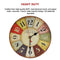 Large Colourful Wall Clock Kitchen  Office Retro Timepiece