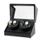 Automatic Quad Watch Winder Wood Display Box Case Motor Rotation Storage