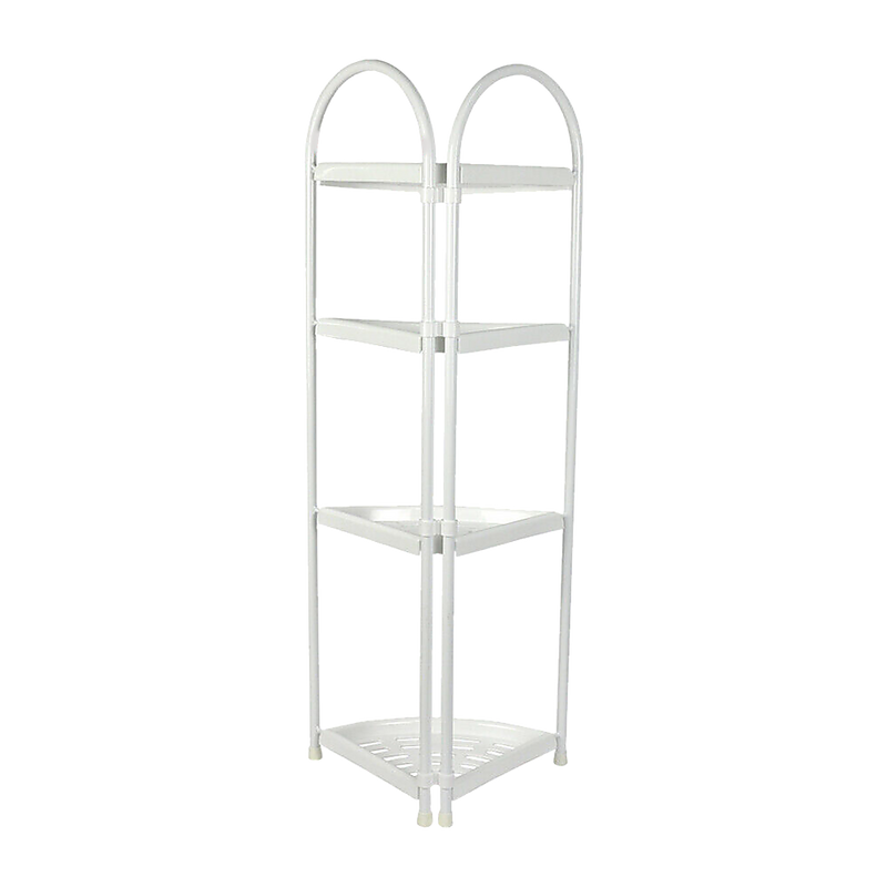 Shower Corner Shelf White Caddy Bathroom Shelves Organiser Bath Storage Rack 4