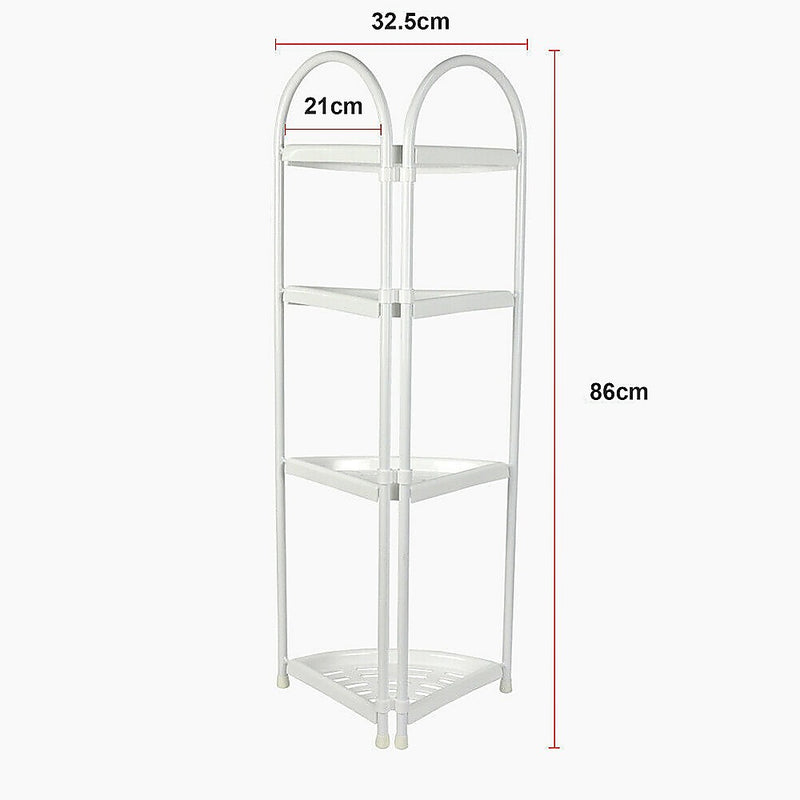 Shower Corner Shelf White Caddy Bathroom Shelves Organiser Bath Storage Rack 4