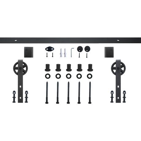 2M Big Spoke Wheel Sliding Barn Door Hardware