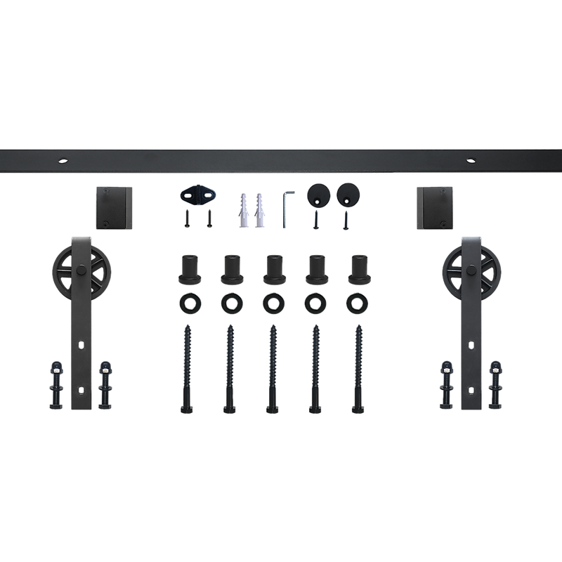 2M Big Spoke Wheel Sliding Barn Door Hardware