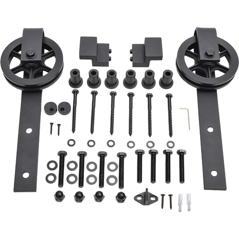 2M Big Spoke Wheel Sliding Barn Door Hardware