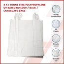 4 x 1 tonne FIBC Polypropylene UV Rated Builder / Bulk / Landscape Bags