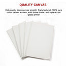 5 pack of 20x30cm Artist Blank Stretched Canvas Canvases Art Large White Range Oil Acrylic Wood