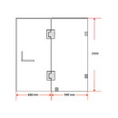 100 x 200cm Wall to Wall Frameless Shower Screen 10mm Glass By Della Francesca