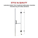 100 x 200cm Wall to Wall Frameless Shower Screen 10mm Glass By Della Francesca