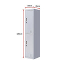 2-Door Vertical Locker for Office Gym Shed School Home Storage