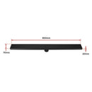 800mm Bathroom Shower Black Grate Drain w/Centre outlet Floor Waste