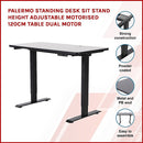 Palermo Standing Desk Sit Stand Height Adjustable Motorised 120cm Table Dual Motor