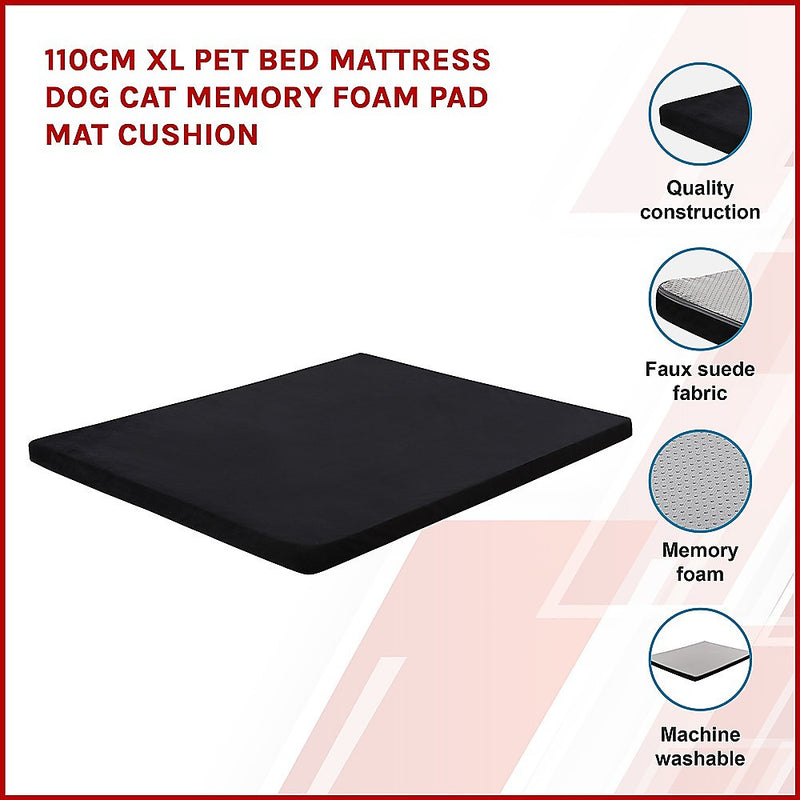 110CM XL Pet Bed Mattress Dog Cat Memory Foam Pad Mat Cushion