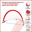 Portable Kids Soccer Goals Set – 2 Pop Up Soccer Goals, Cones, Goal Carry Bag