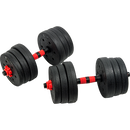 20kg Adjustable Rubber Dumbbell Set Barbell Home GYM Exercise Weights