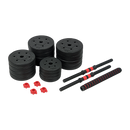 40kg Adjustable Rubber Dumbbell Set Barbell Home GYM Exercise Weights