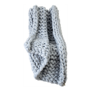 Hand Knitted Chunky Blanket Thick Acrylic Yarn Blanket Home Decor Throw Rug - Grey