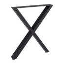 X-Shaped Table Bench Desk Legs Retro Industrial Design Fully Welded - Black