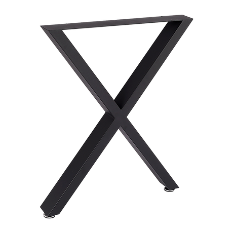 X-Shaped Table Bench Desk Legs Retro Industrial Design Fully Welded - Black