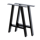 2x Rustic Dining Table Legs Steel Industrial Vintage 71cm - Black