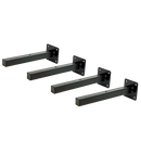 20cm Floating Shelf Brackets Industrial Metal Shelving Supports 4-Pack