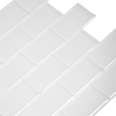 Tiles 3D Peel and Stick Wall Tile Subway White (30 x 30cm x 10 sheets)