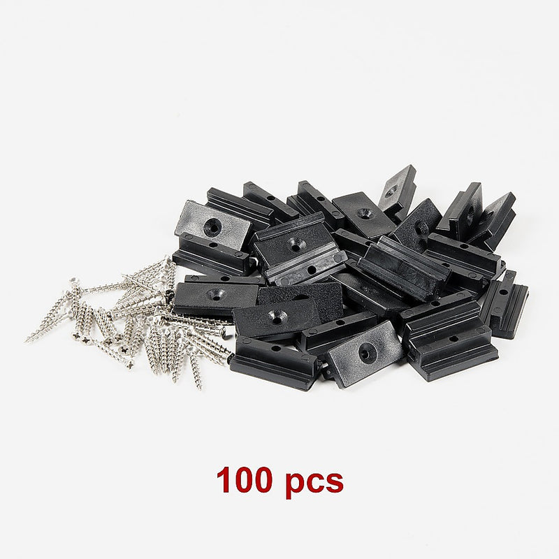 100 Composite Decking Hidden Fixing Fasteners Plastic T Clips & Screws