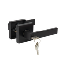 Door Handle Set Lever Privacy Function Square Black