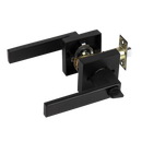Door Handle Set Lever Lock Function Square Black