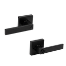 Door Handle Set Lever Lock Function Square Black
